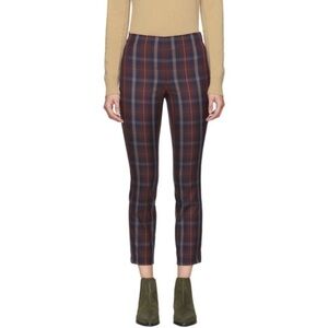 Rag & Bone Women’s Burgundy Plaid Simone Trousers Size 6